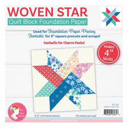 Foundation Paper Piecing Sheets, 4-INCH Woven Star Quilt Block