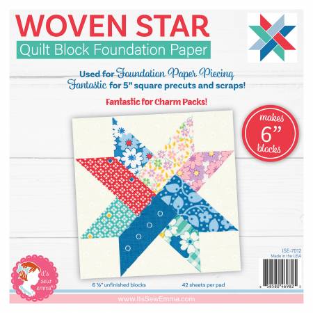 Foundation Paper Piecing Sheets, 6-INCH Woven Star Quilt Block