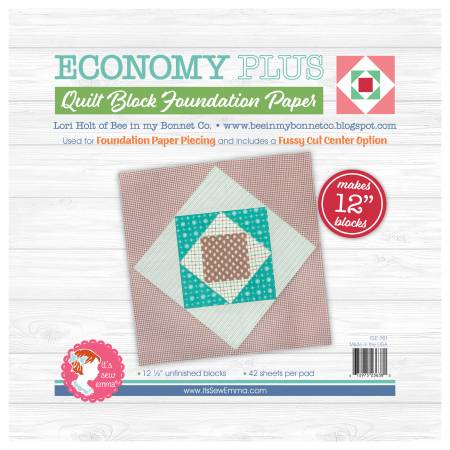 Foundation Paper Piecing Sheets, 12-INCH ECONOMY-PLUS Square in Squares Quilt Block