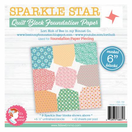 Foundation Paper Pad, 6-INCH Sparkle Star Quilt Block