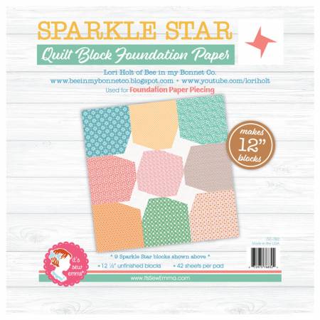 Foundation Paper Pad, 12-INCH Sparkle Star Quilt Block