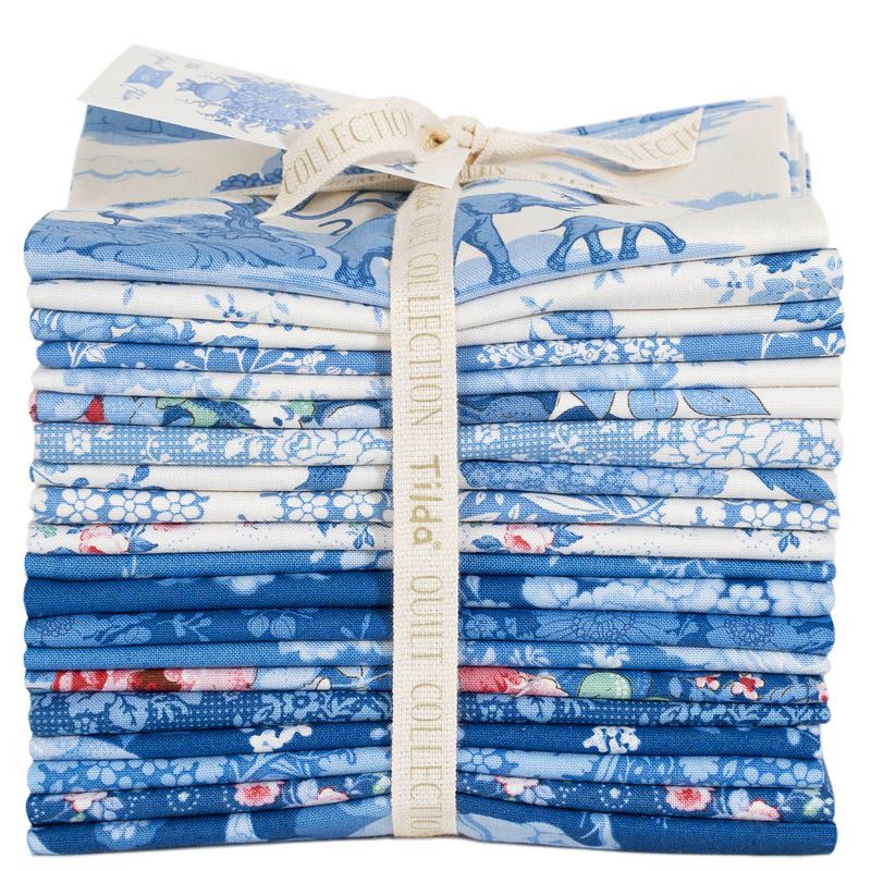 Fabric, SOMETHING BLUE Fat Quarter Bundle from Tilda Fabrics - 20 Pieces