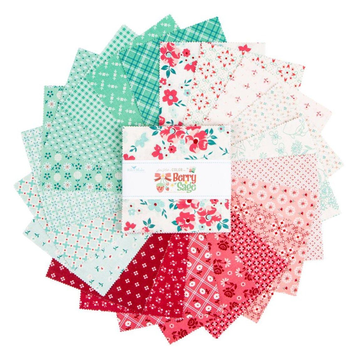 Fabric, Berry & Sage by Lori Holt - 5-INCH STACKER