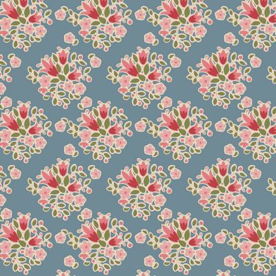 Fabric, Creating Memories by Tilda - Lulu BLUE (by the yard)
