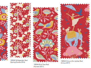 Load image into Gallery viewer, Fabric, Jubilee by Tilda - FAT QUARTER BUNDLE (RED, 5 Prints)