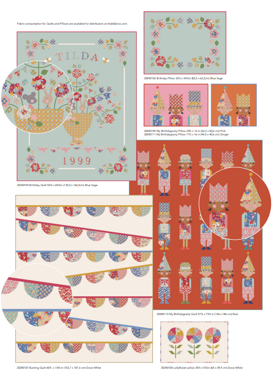 Fabric, Jubilee by Tilda - Fat EIGHTH (1/8th) Bundle