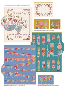 Fabric, Jubilee by Tilda - FAT QUARTER BUNDLE (TEAL & WHITE, 5 Prints)