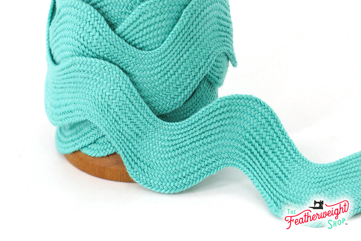 1 1/2" Inch JUMBO RIC RAC - AQUA (by the yard)