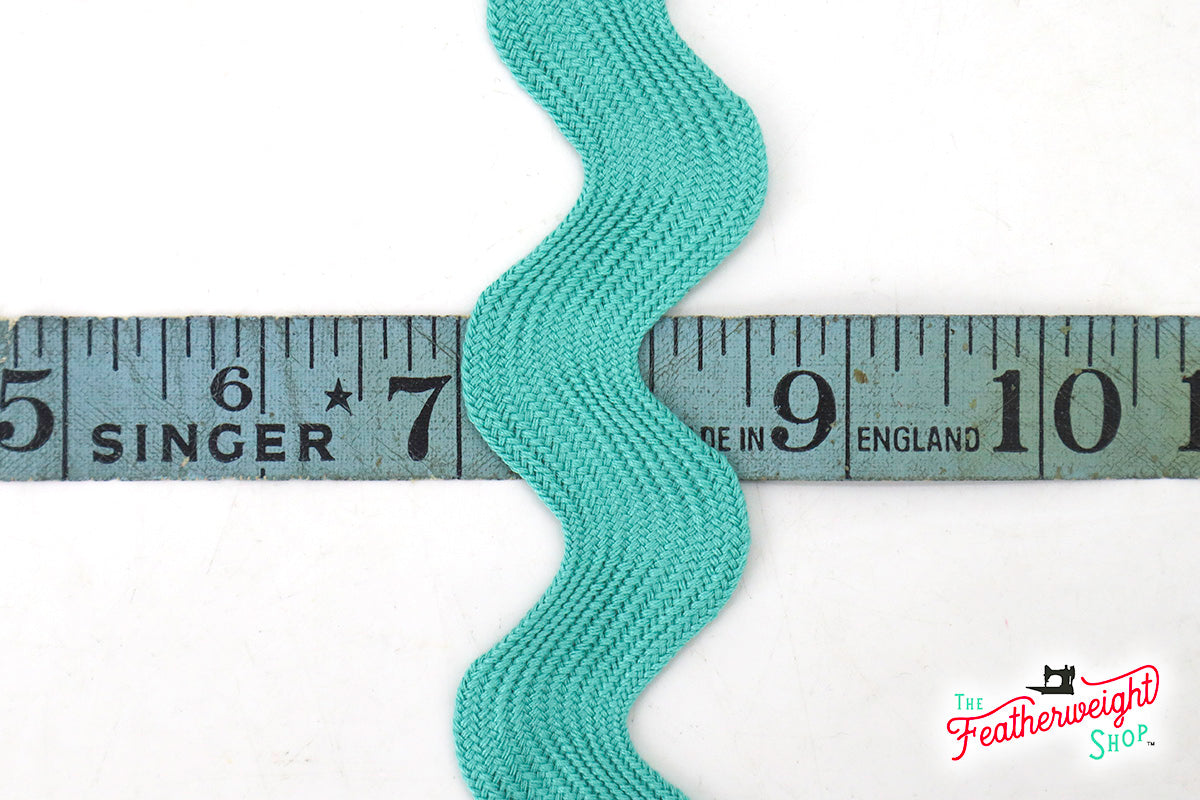 1 1/2" Inch JUMBO RIC RAC - AQUA (by the yard)