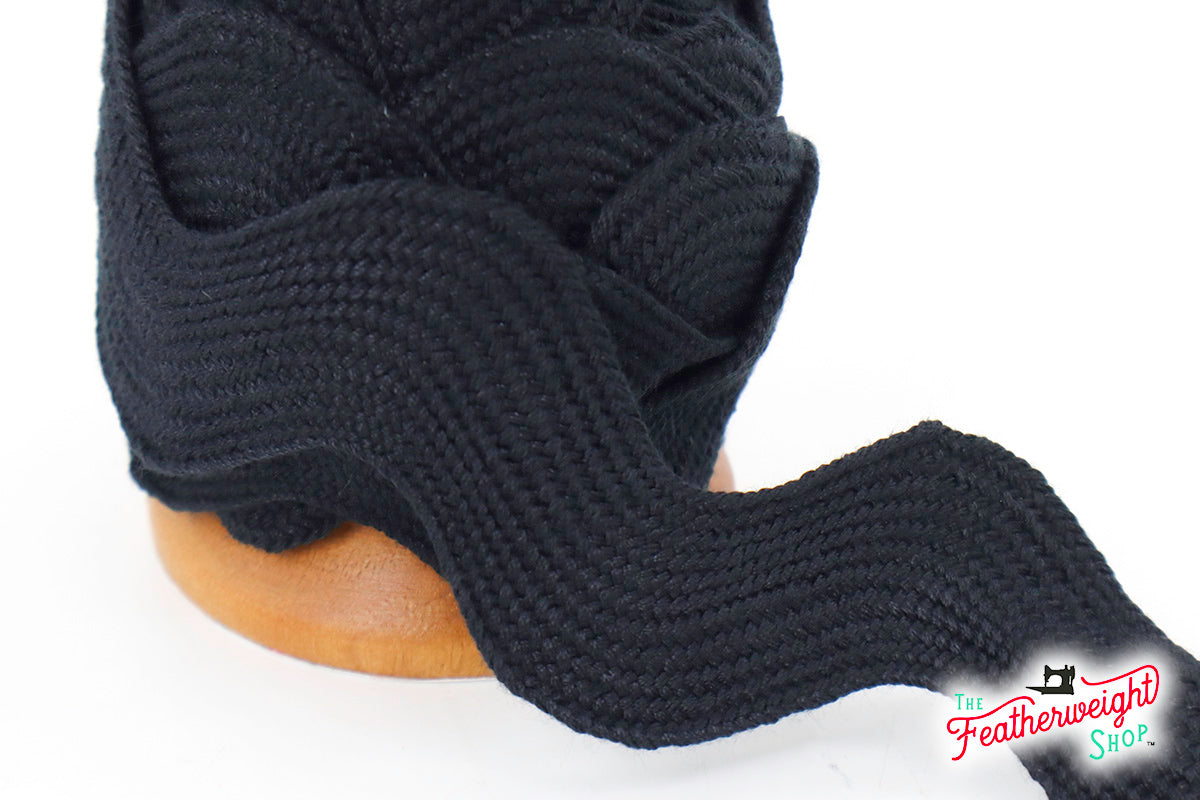 1 1/2" Inch JUMBO RIC RAC - BLACK (by the yard)