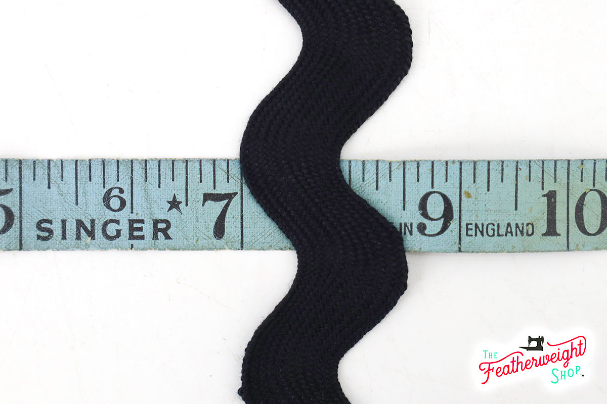 1 1/2" Inch JUMBO RIC RAC - BLACK (by the yard)