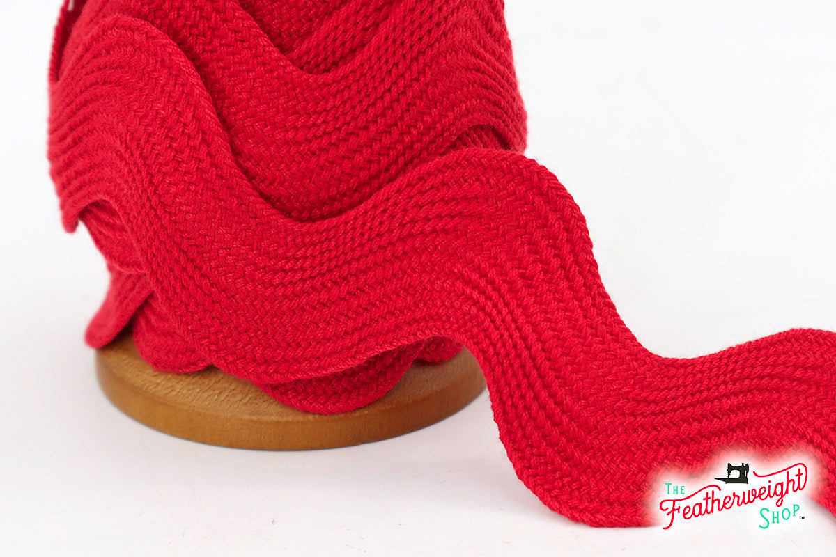 1 5/8" Inch JUMBO RIC RAC - RED (by the yard)