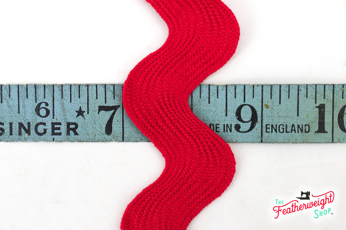 1 5/8" Inch JUMBO RIC RAC - RED (by the yard)