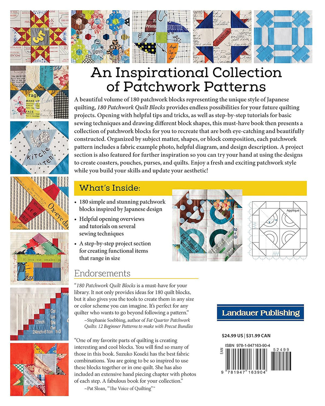 PATTERN BOOK, 180 Patchwork Quilt Blocks by Suzuko Koseki