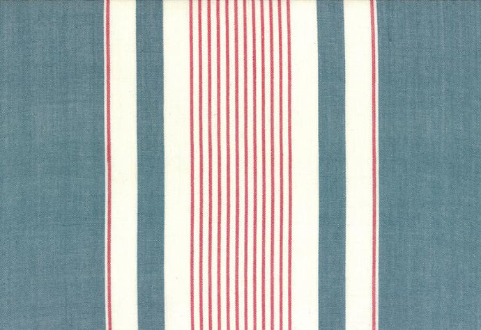 Fabric, 16-Inch Toweling by MODA - DENIM & RED STRIPE (by the yard)