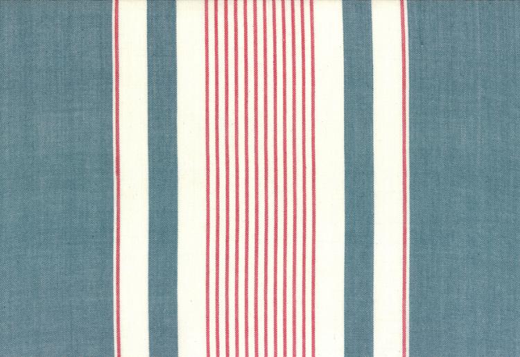 Fabric, 16-Inch Toweling by MODA - DENIM & RED STRIPE (by the yard)