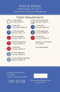 Fabric Requirements for Stars & Stripes Quilt Pattern