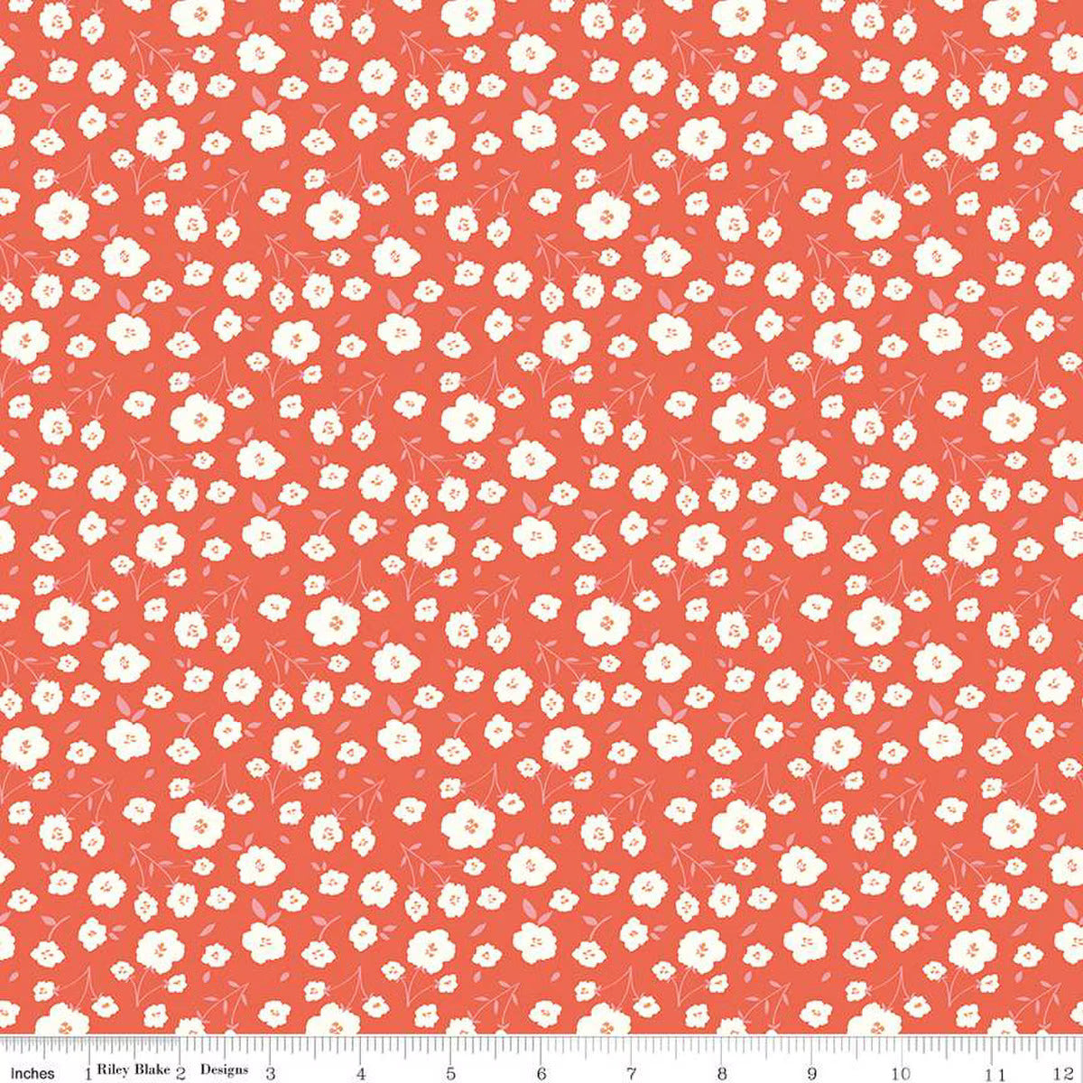 Fabric, Sunsetridge Flowers by Minki Kim - ROUGE (by the yard)