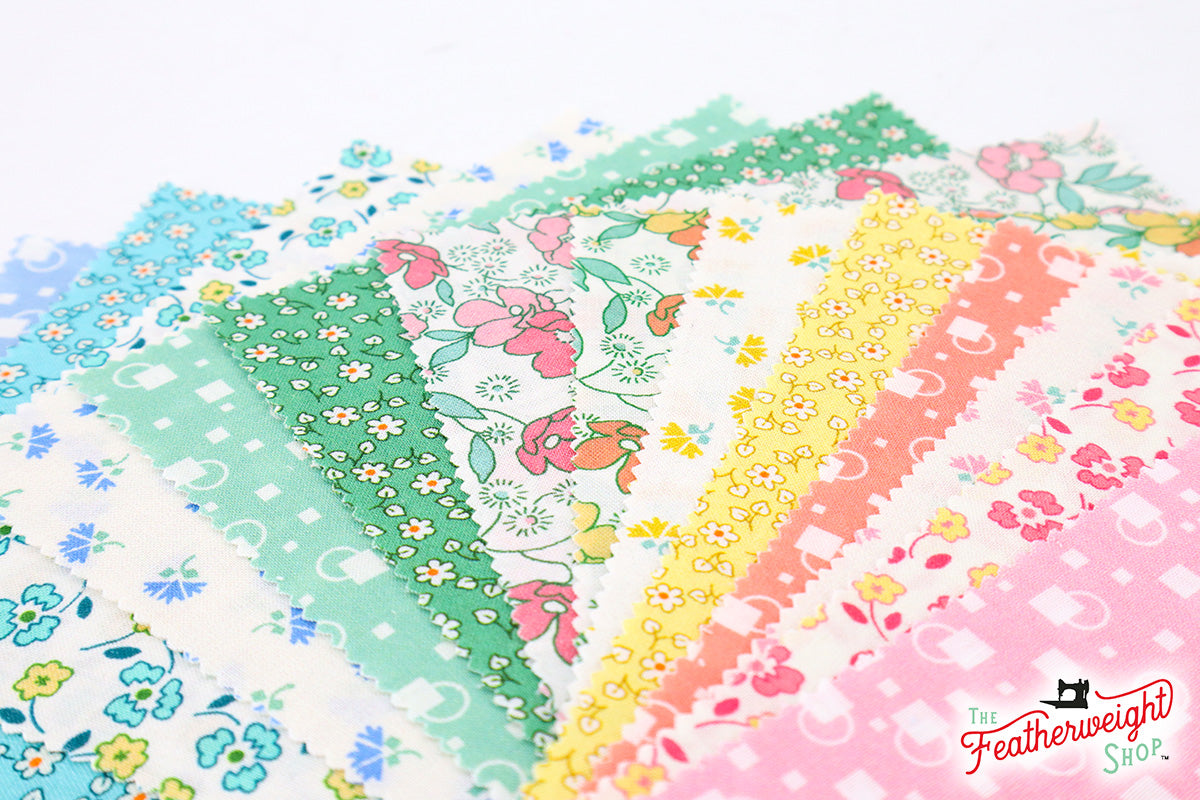 Fabric, 30's Little Blossoms Flowerhouse Collection - 5" CHARM PACK