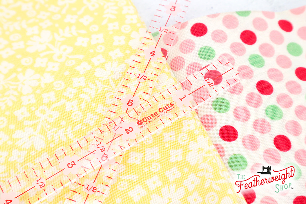 Cutting Ruler PAIR, 1/4" Quarter Inch Marking Rulers Cute Cuts by Lori Holt