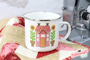 Mug, Home Town Enamel Tin Mug by Lori Holt