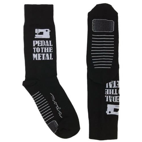 Quilt Socks, Black & White - Pedal to the Metal