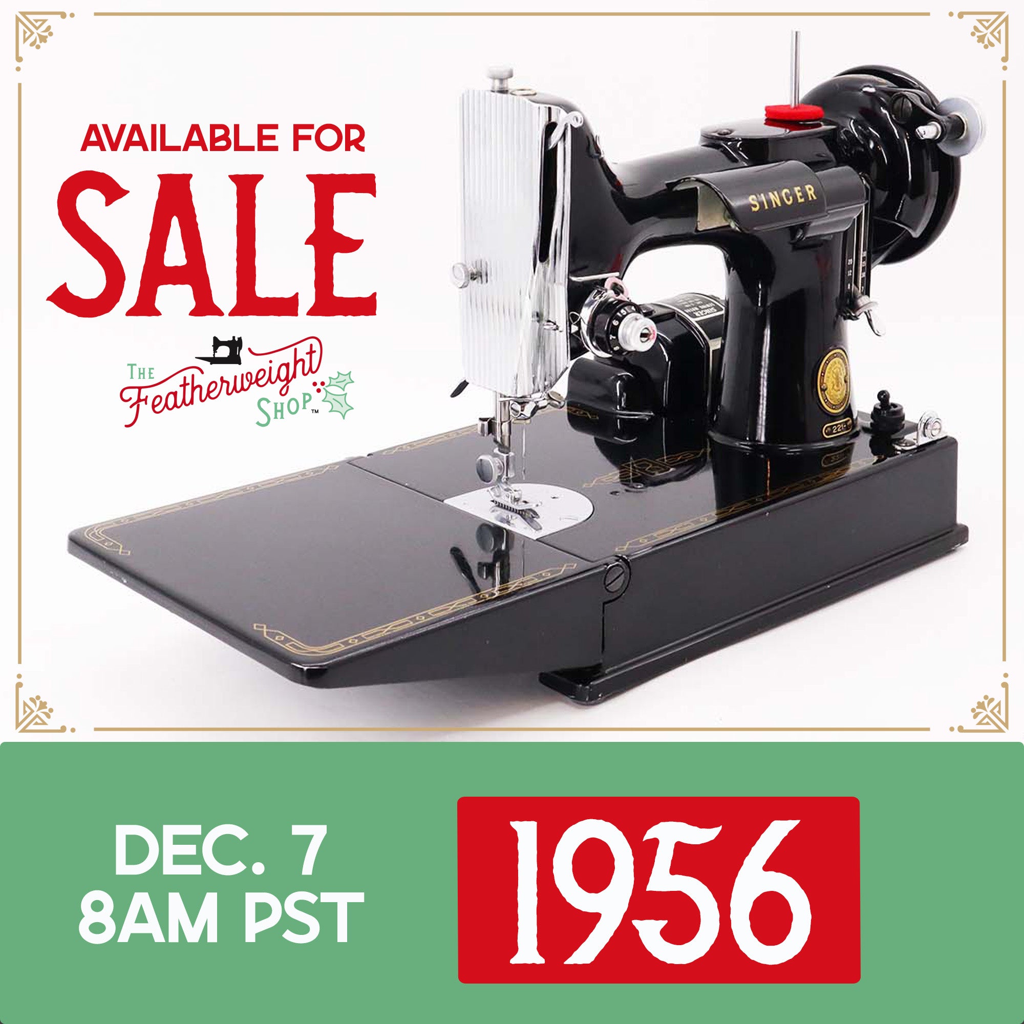 Singer Featherweight 221 Sewing Machine, AM369*** - 1956