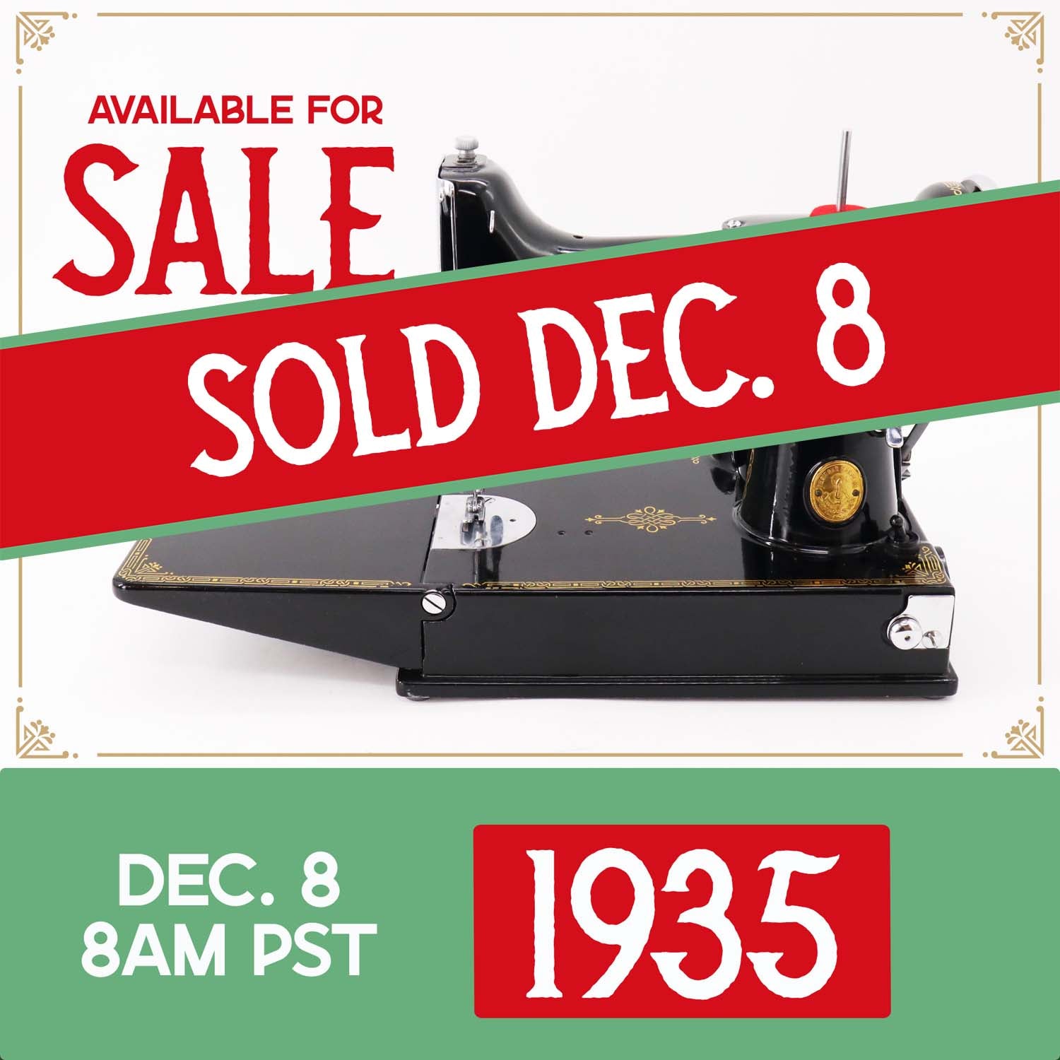 Singer Featherweight 221 Sewing Machine, 1935 AD887***
