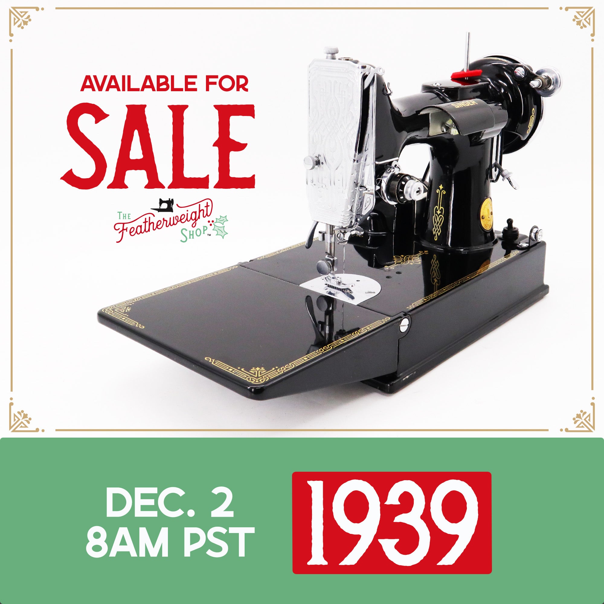 Singer Featherweight 221 Sewing Machine, AF378*** - 1939