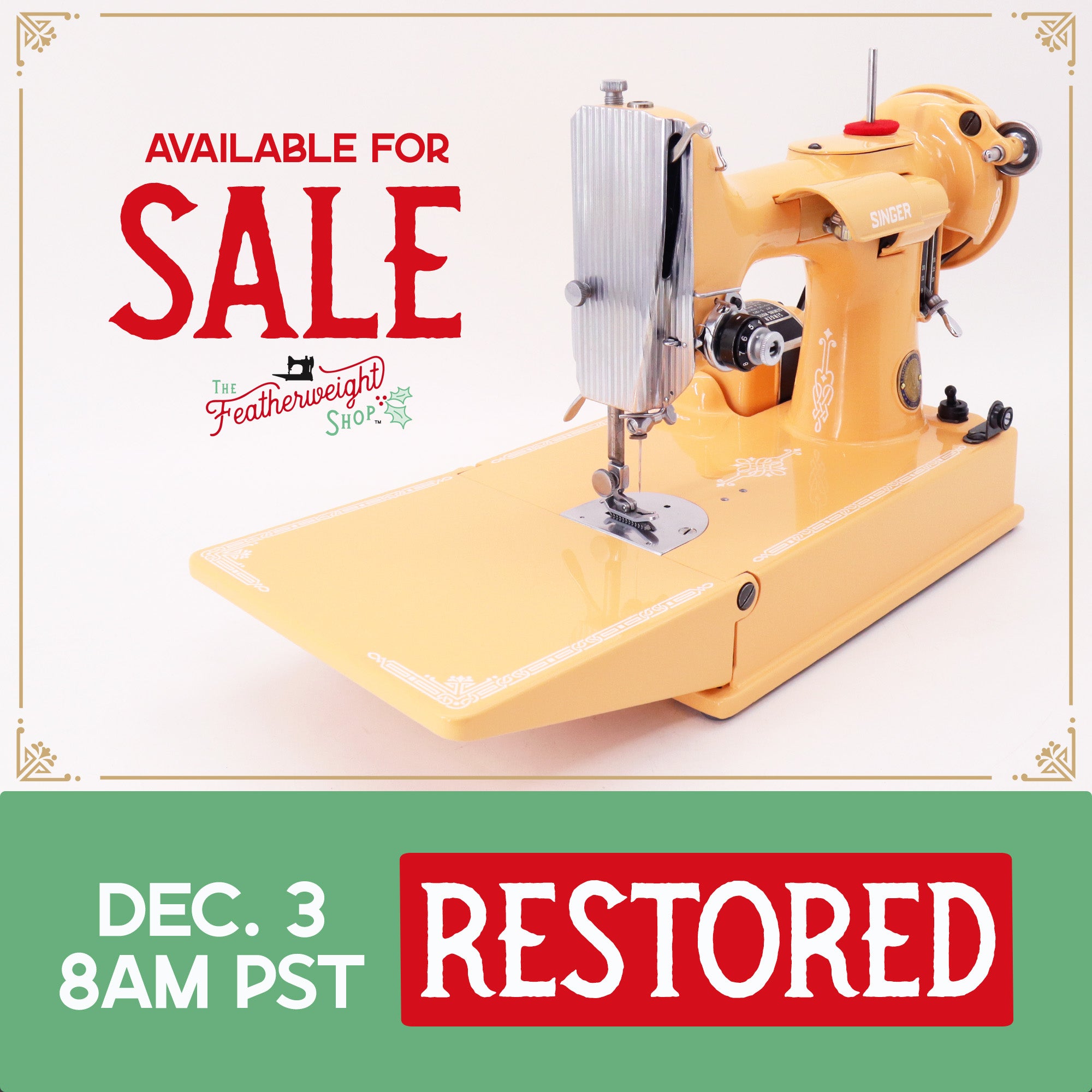 Singer Featherweight 221, Centennial - AK101*** - Fully Restored in Dreamsicle