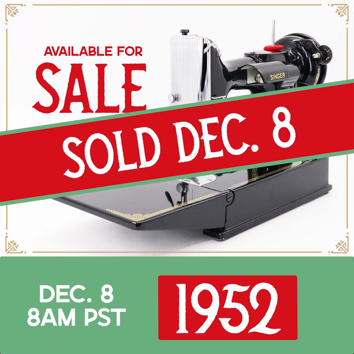 Singer Featherweight 221 Sewing Machine, AL182*** - 1952