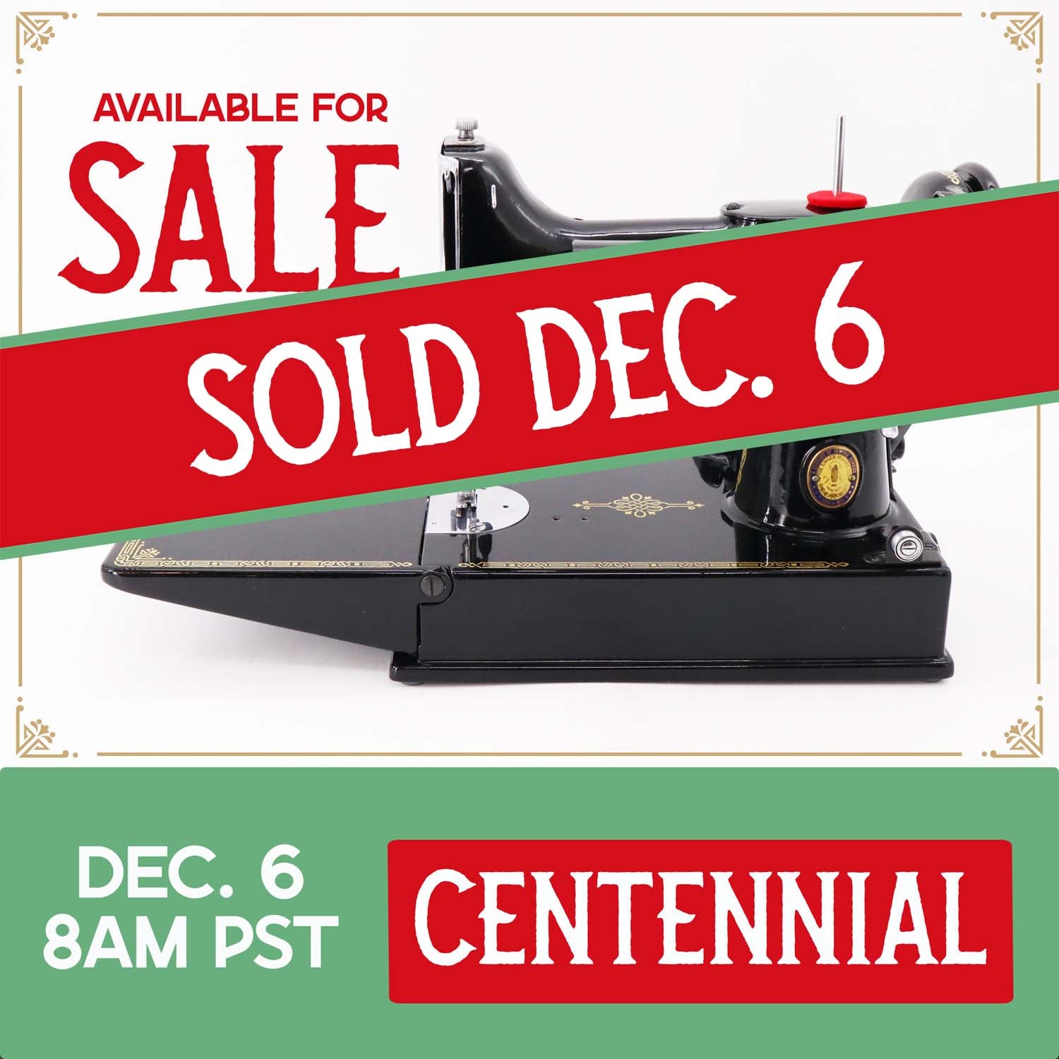 Singer Featherweight 221K Sewing Machine, Centennial: EG346***