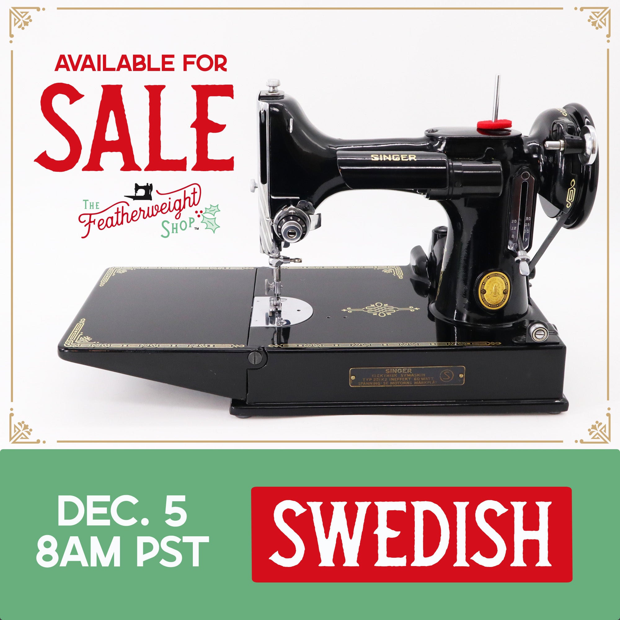 Singer Featherweight Swedish 221K Sewing Machine, EH1416**