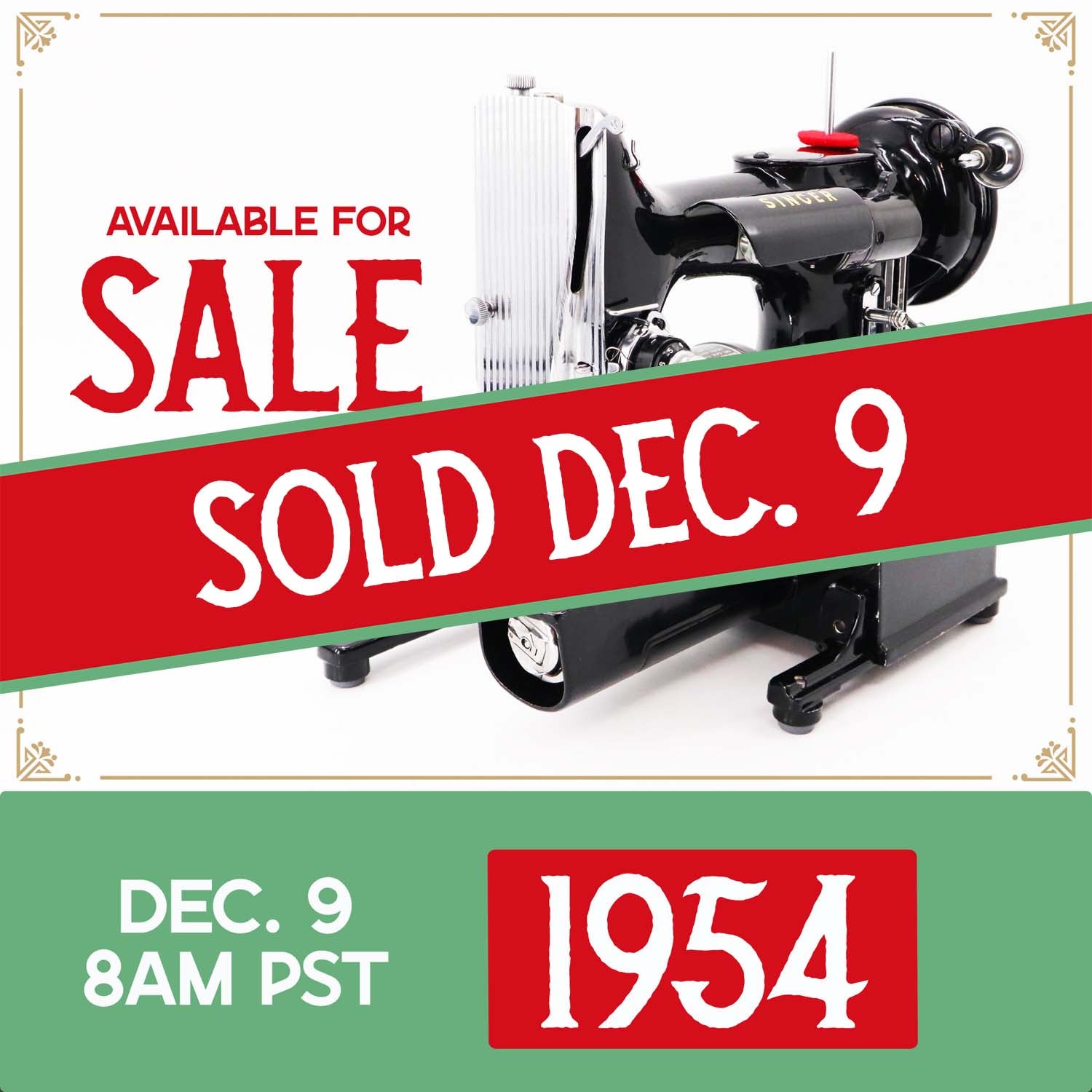 Singer Featherweight 222K Sewing Machine - EJ62309*, 1954