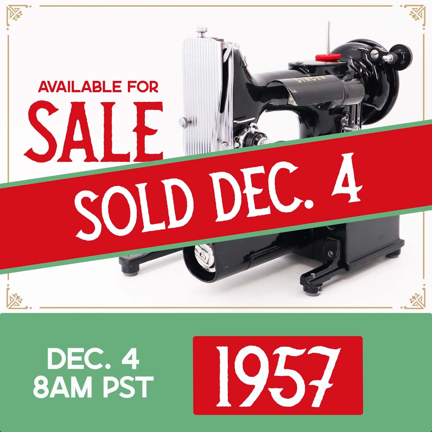 Singer Featherweight 222K Sewing Machine - EM9609**, 1957