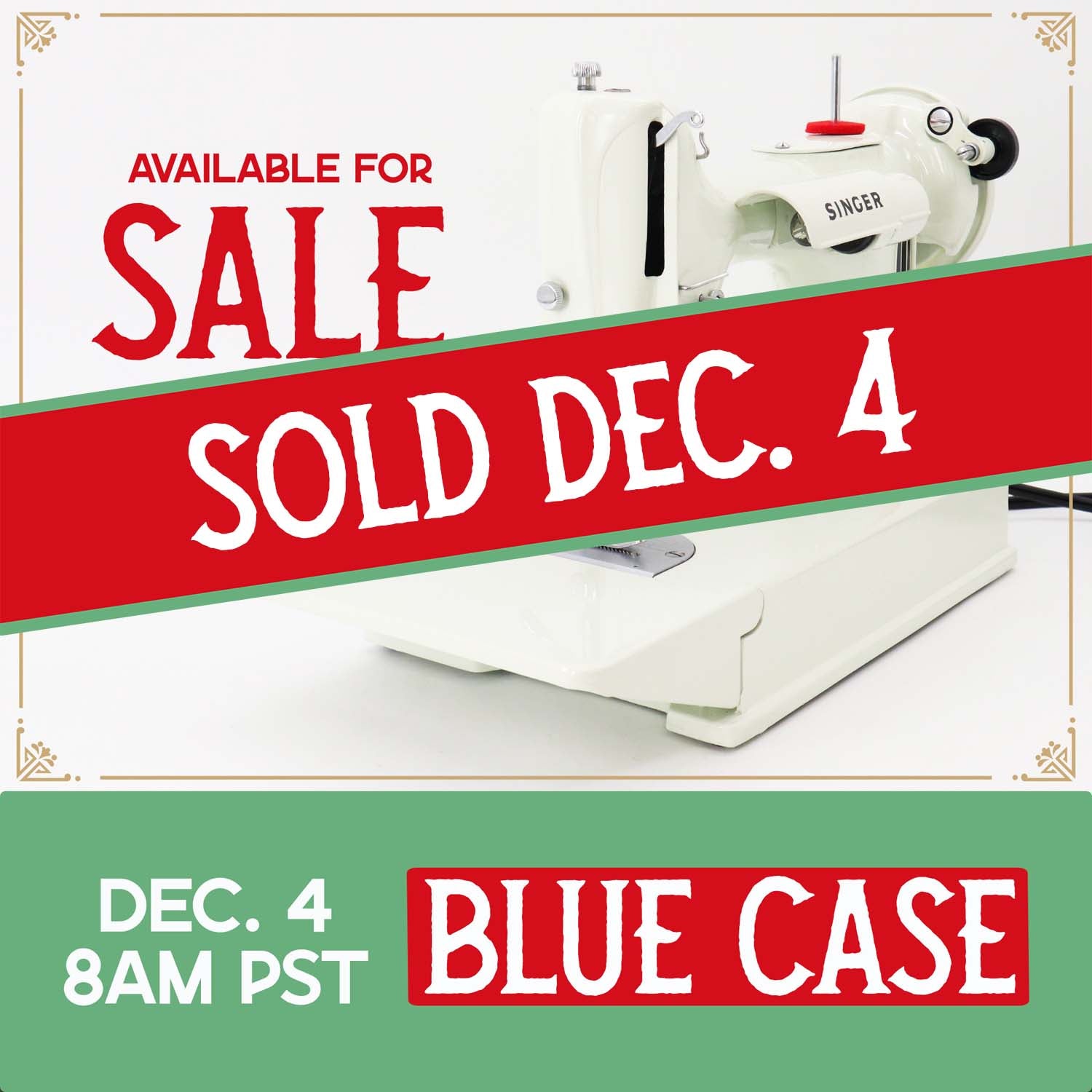 Singer Featherweight 221K Sewing Machine, British WHITE FA229***