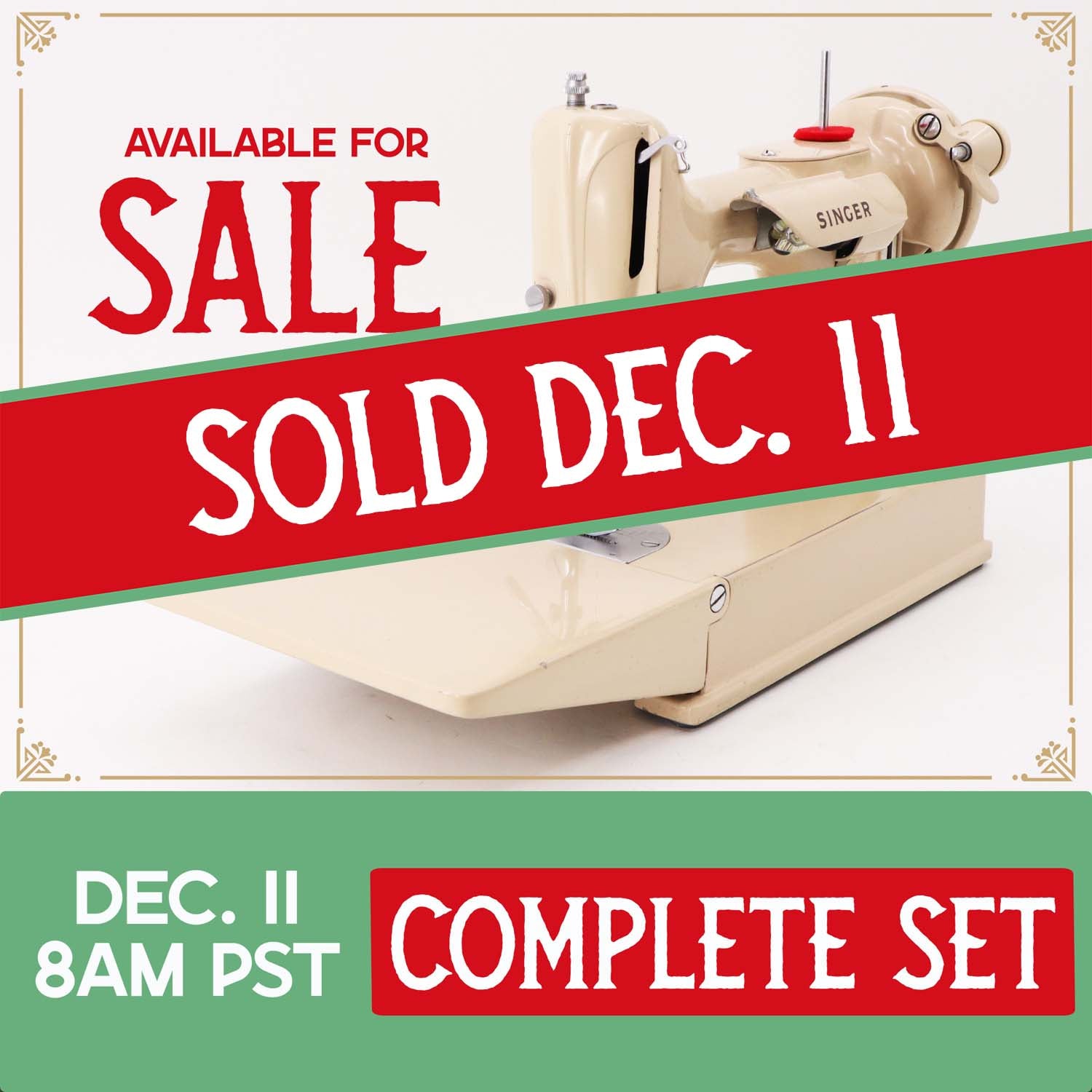 Singer Featherweight 221J Sewing Machine, Tan - JE161***