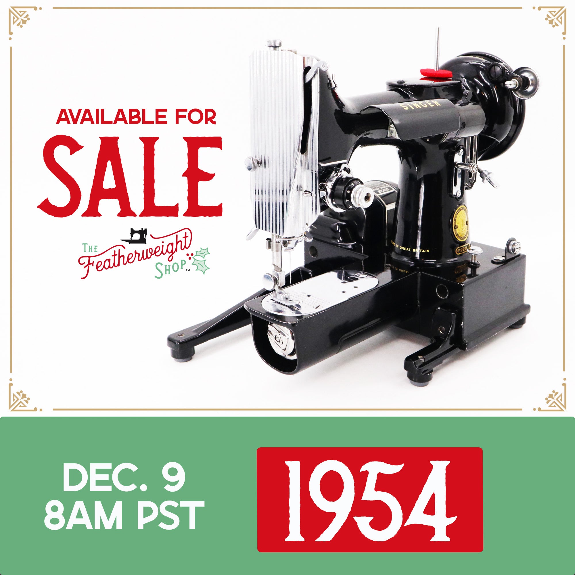 Singer Featherweight 222K Sewing Machine - EJ62309*, 1954