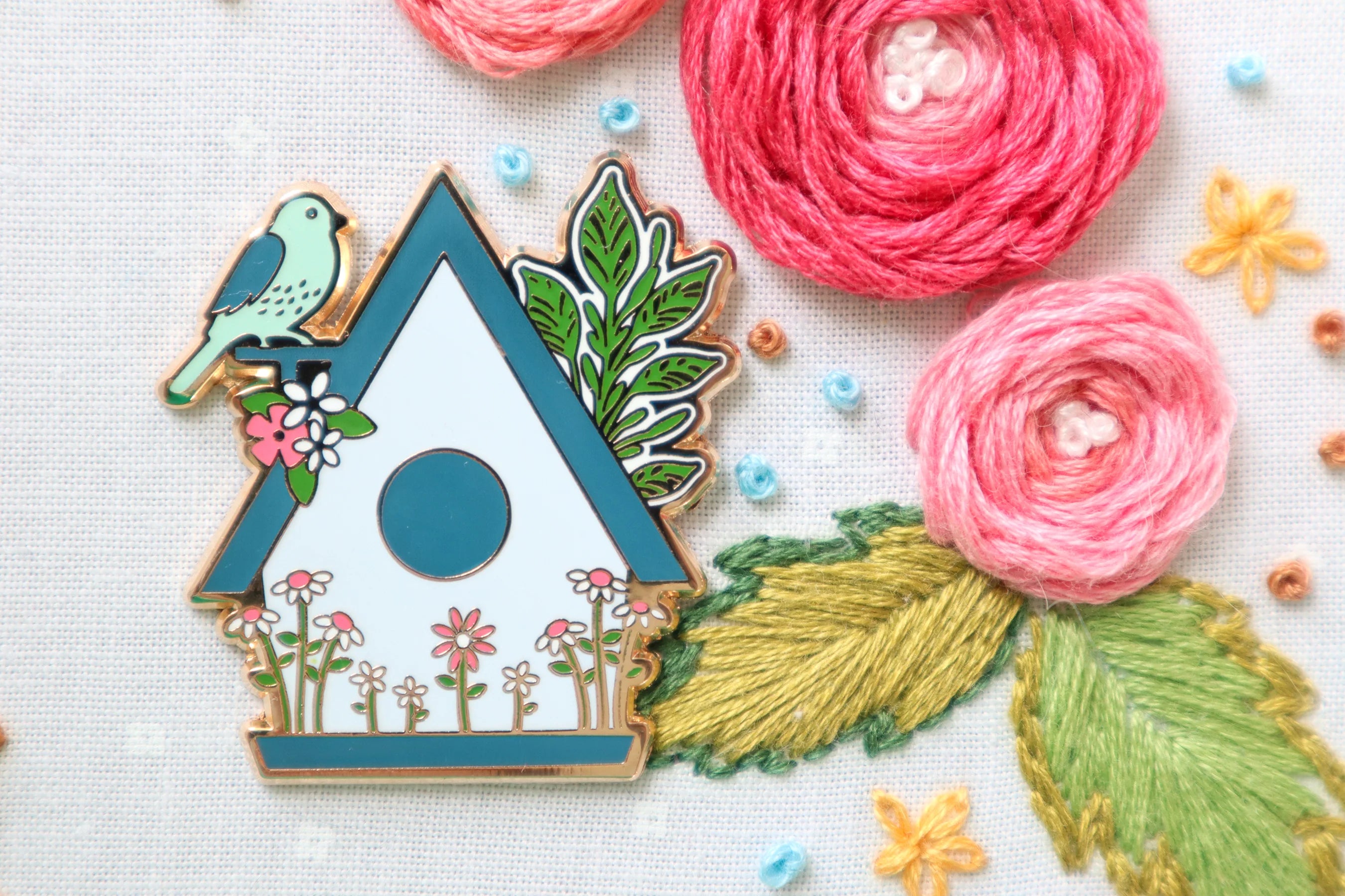 Needle Minder, Melody Lane Birdhouse by Flamingo Toes