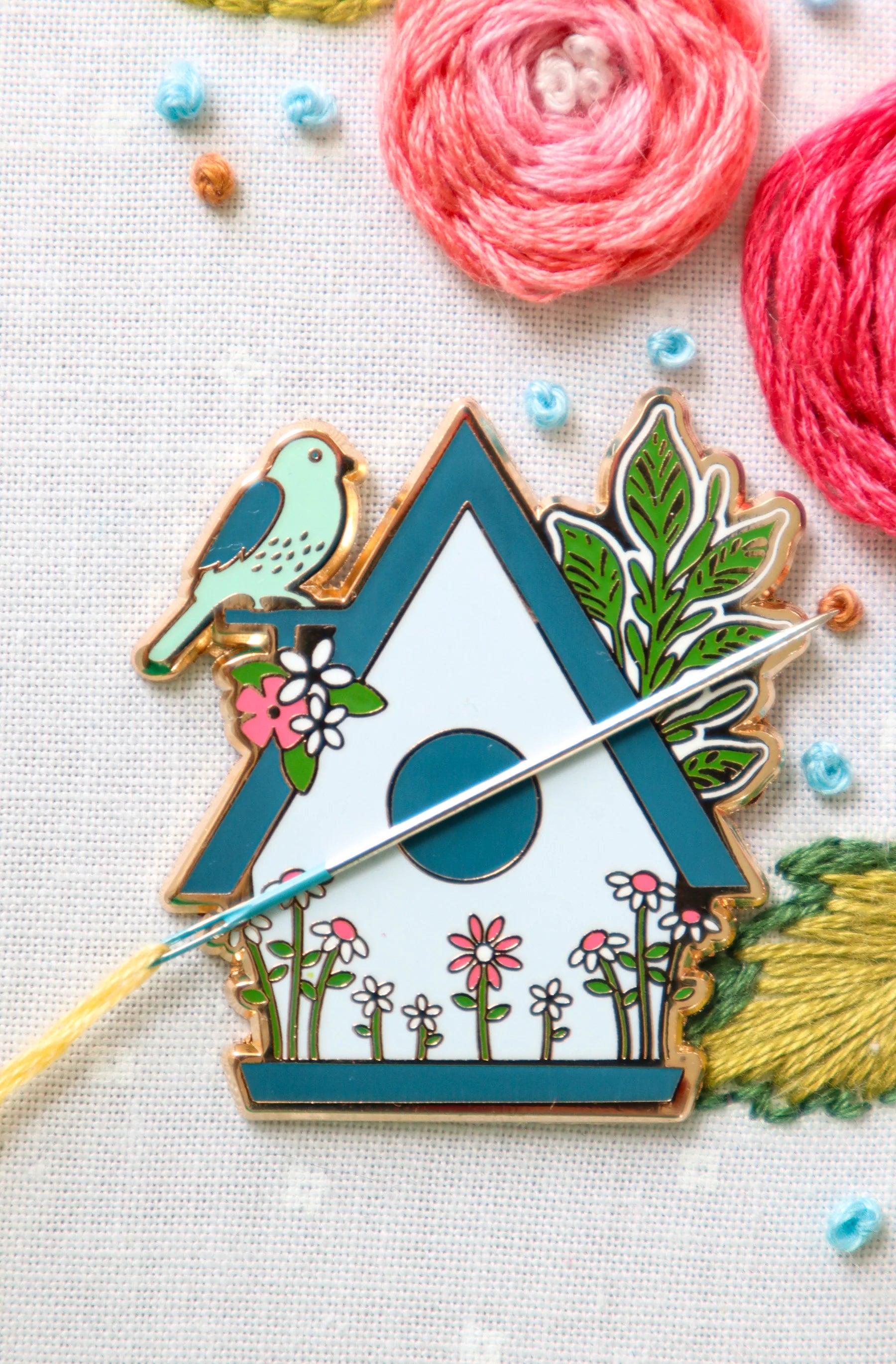 Needle Minder, Melody Lane Birdhouse by Flamingo Toes