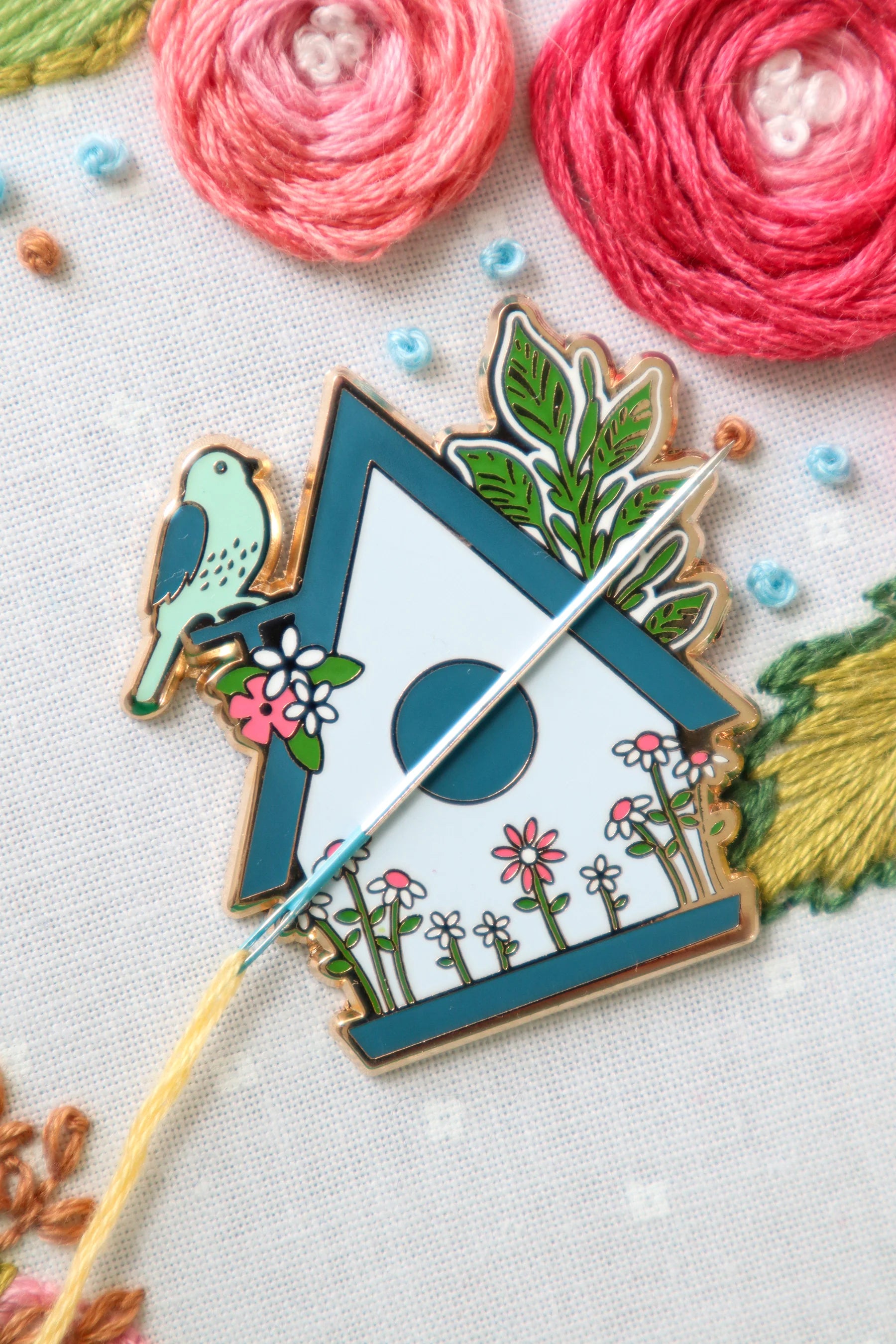 Needle Minder, Melody Lane Birdhouse by Flamingo Toes