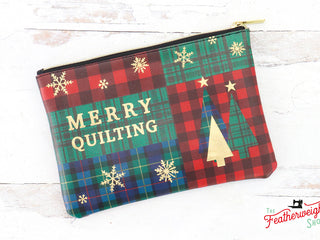 Load image into Gallery viewer, Bag, Christmas Merry Quilting Glam Zipper