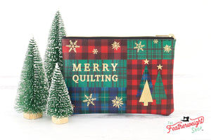 Bag, Christmas Merry Quilting Glam Zipper