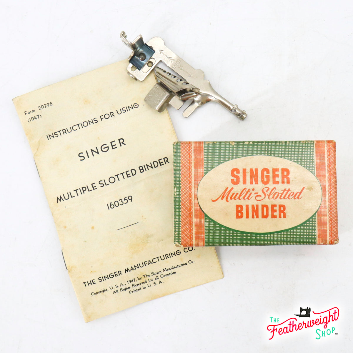 Singer Featherweight 221 Multi-Slotted Binder Attachment – The Singer ...