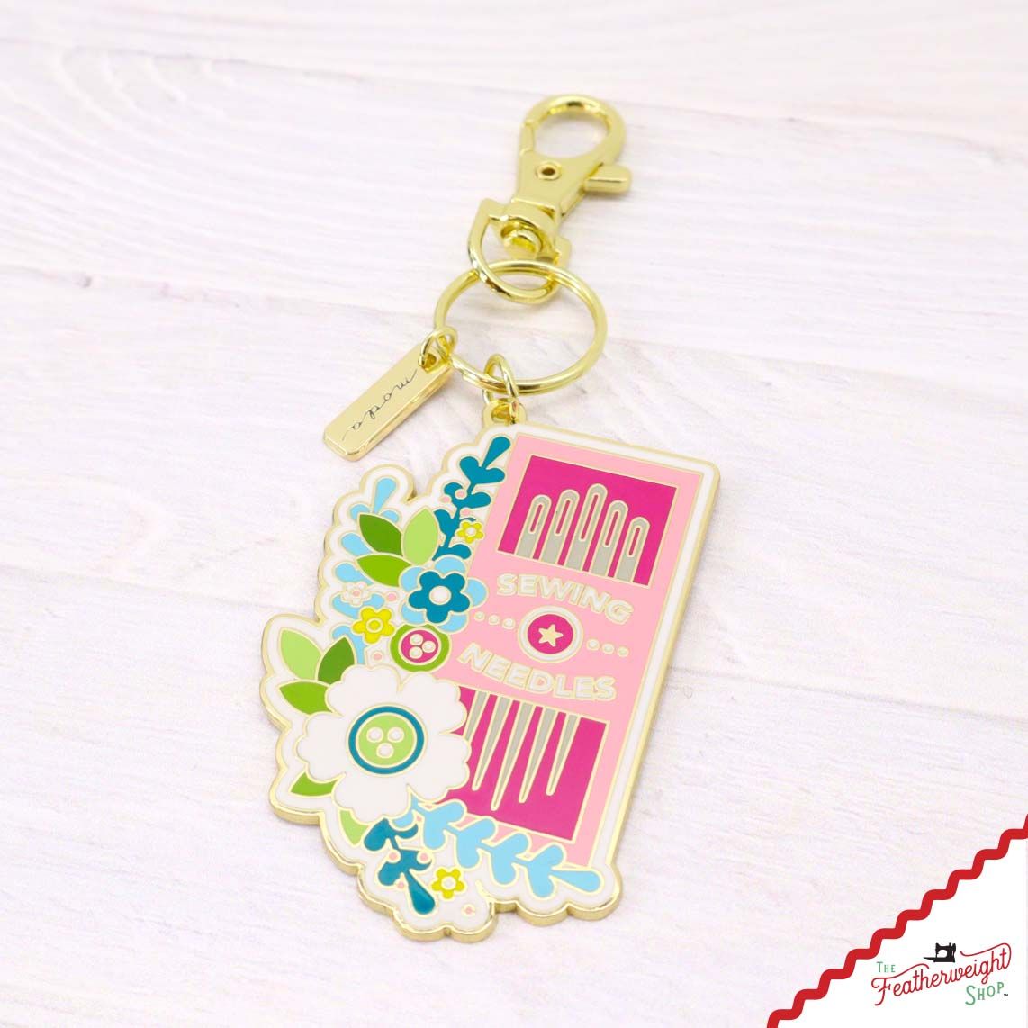 Enamel Charm Zipper Pull - Petaluma Sewing Needles by Cathe Holden