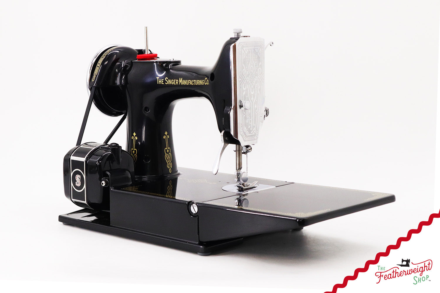 Singer Featherweight 221, Chicago World's Fair, Fully Restored in Gloss Black, AD54455* - RARE