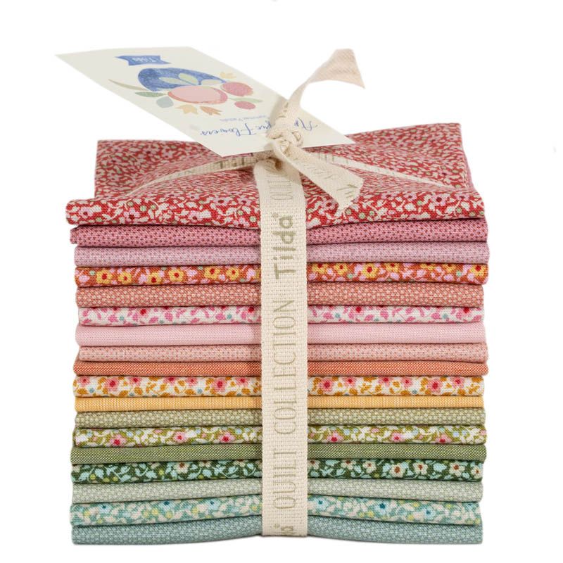 Fabric, Applique Flowers SUMMER Pastels by Tilda - Fat EIGHTH Bundle - 18 Pieces