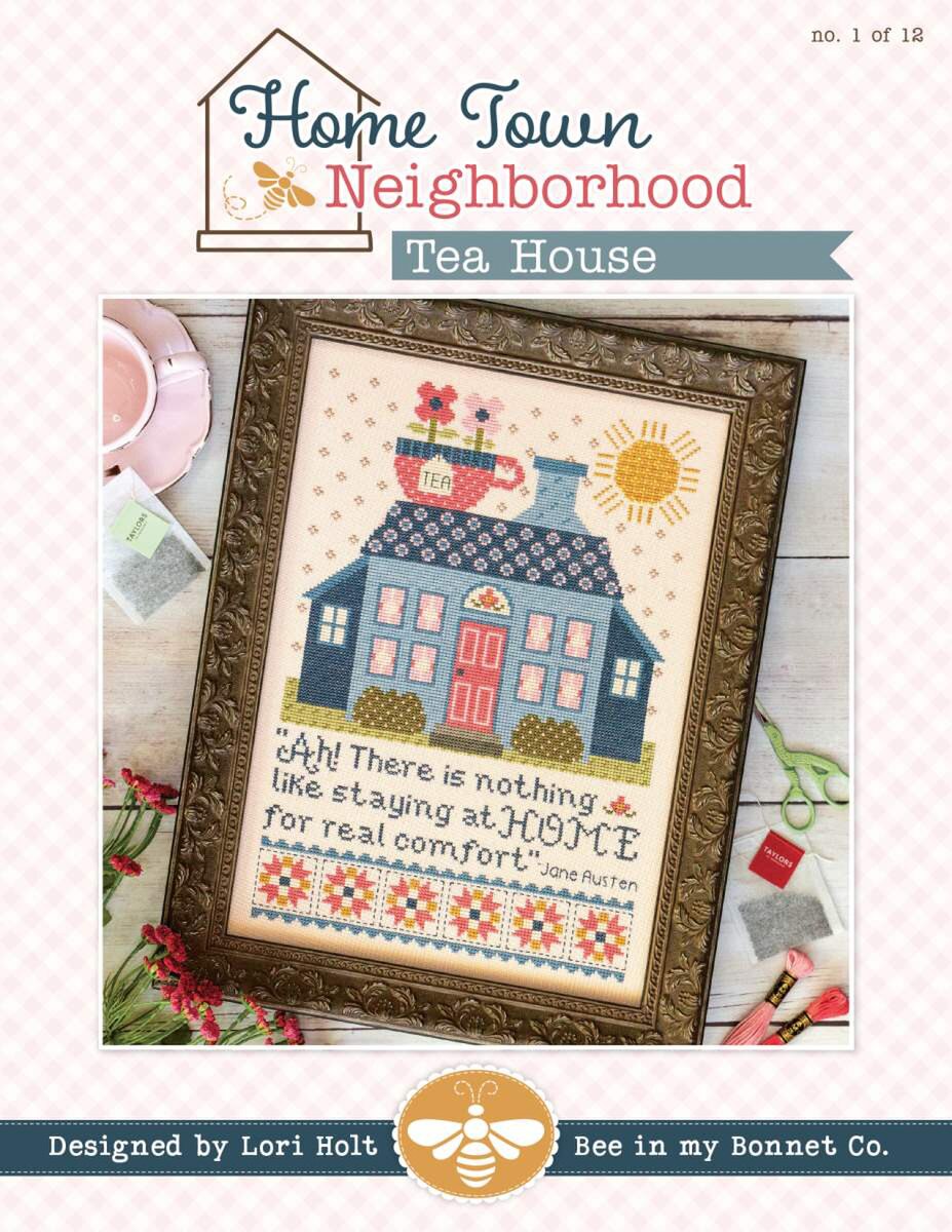 Counted Cross Stitch, HOME TOWN TEA HOUSE Pattern by Lori Holt