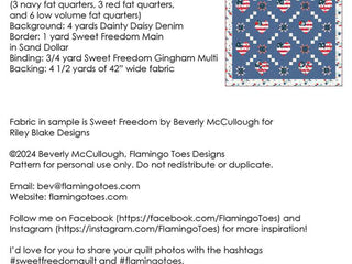 Load image into Gallery viewer, PATTERN, SWEET FREEDOM Quilt by Beverly McCullough of Flamingo Toes