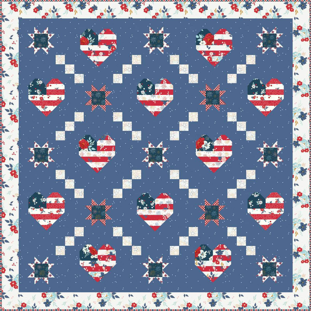 PATTERN, SWEET FREEDOM Quilt by Beverly McCullough of Flamingo Toes